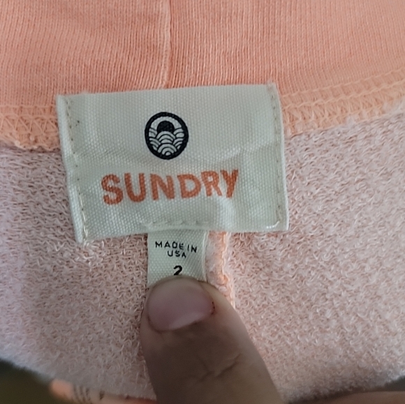 Anthropologie Sundry Neon Orange Jogger size 2 ( Med) Hearts Soft Lounge - Picture 4 of 5